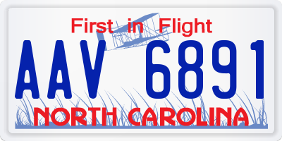 NC license plate AAV6891
