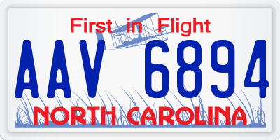 NC license plate AAV6894