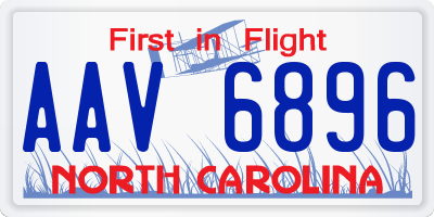 NC license plate AAV6896