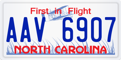 NC license plate AAV6907