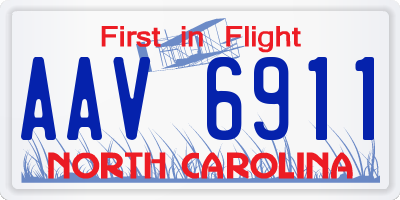 NC license plate AAV6911