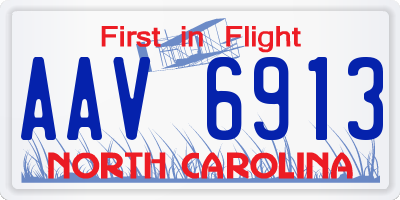 NC license plate AAV6913