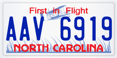 NC license plate AAV6919