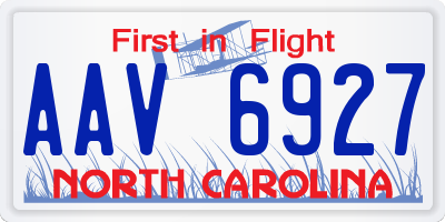 NC license plate AAV6927