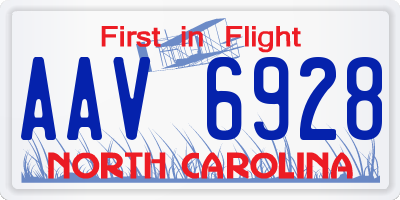 NC license plate AAV6928