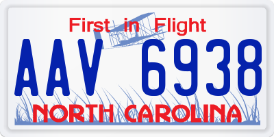 NC license plate AAV6938