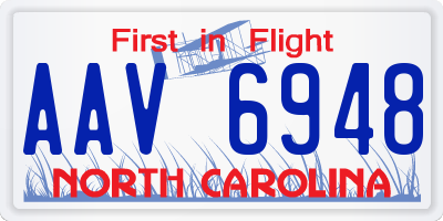 NC license plate AAV6948