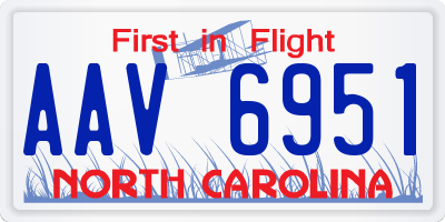 NC license plate AAV6951