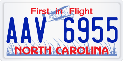 NC license plate AAV6955