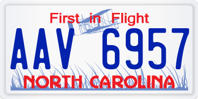 NC license plate AAV6957