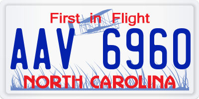 NC license plate AAV6960