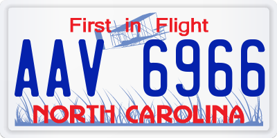 NC license plate AAV6966