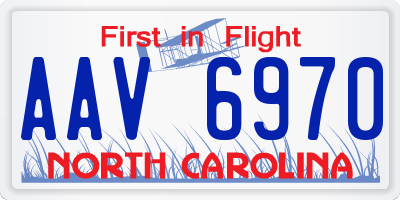 NC license plate AAV6970