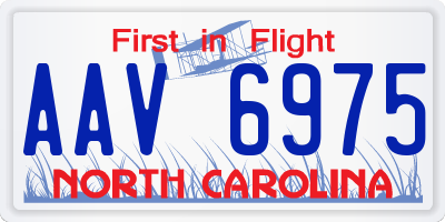 NC license plate AAV6975