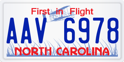 NC license plate AAV6978