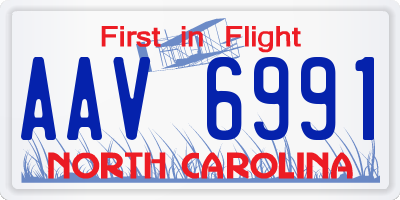 NC license plate AAV6991