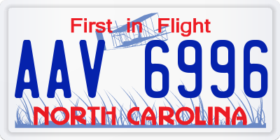 NC license plate AAV6996