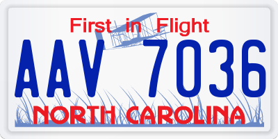 NC license plate AAV7036