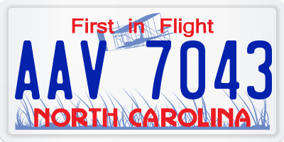 NC license plate AAV7043