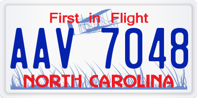 NC license plate AAV7048