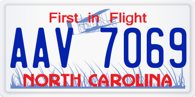 NC license plate AAV7069