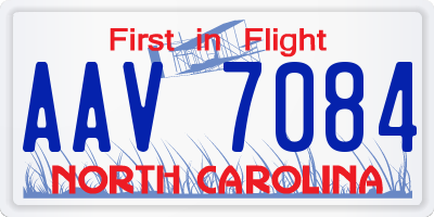 NC license plate AAV7084