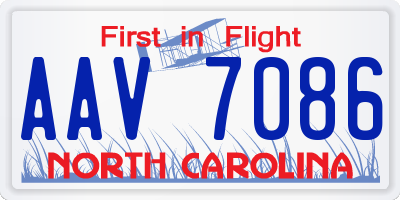 NC license plate AAV7086
