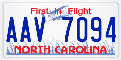 NC license plate AAV7094