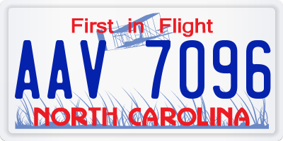 NC license plate AAV7096