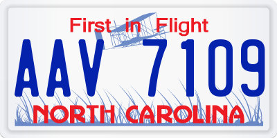 NC license plate AAV7109