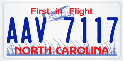 NC license plate AAV7117