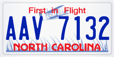 NC license plate AAV7132