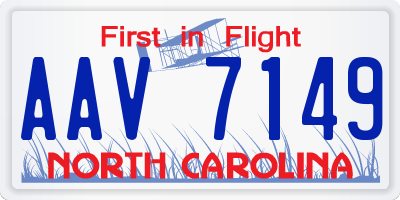 NC license plate AAV7149