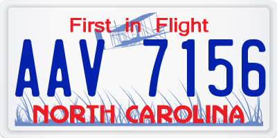 NC license plate AAV7156