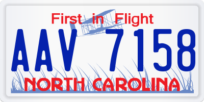 NC license plate AAV7158