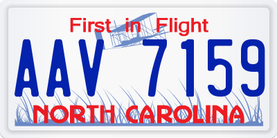 NC license plate AAV7159