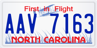 NC license plate AAV7163
