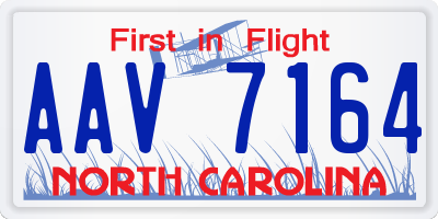 NC license plate AAV7164