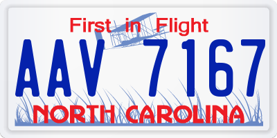 NC license plate AAV7167
