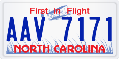 NC license plate AAV7171