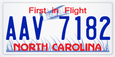 NC license plate AAV7182