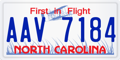 NC license plate AAV7184