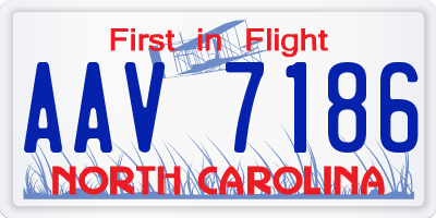 NC license plate AAV7186