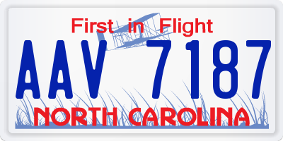 NC license plate AAV7187