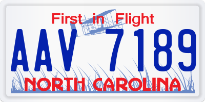NC license plate AAV7189