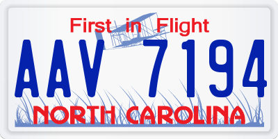 NC license plate AAV7194