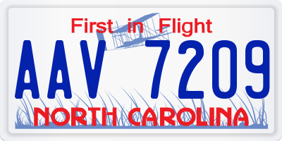 NC license plate AAV7209