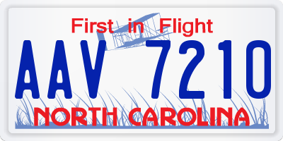 NC license plate AAV7210