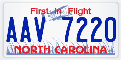 NC license plate AAV7220