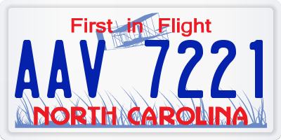 NC license plate AAV7221